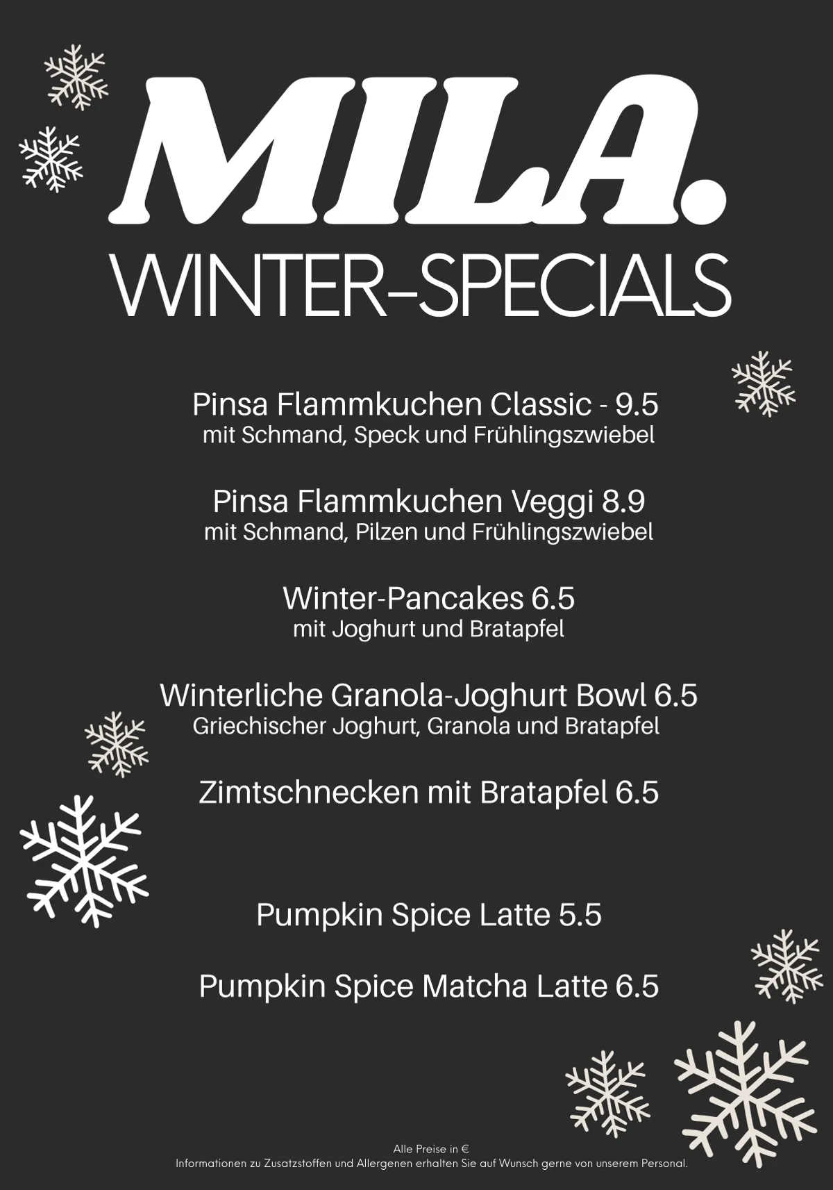 MILA. Winter Specials